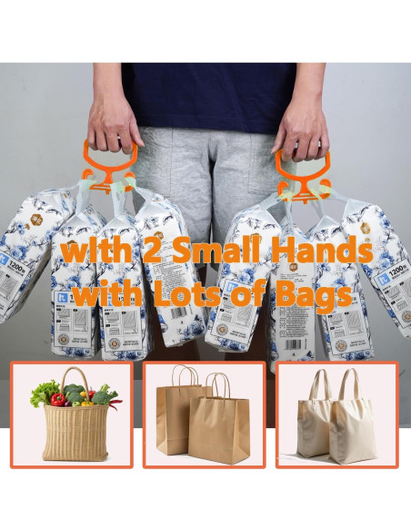 Porta Bolsas de Compras Phininia Naranja 2 Piezas Soporta 45kg