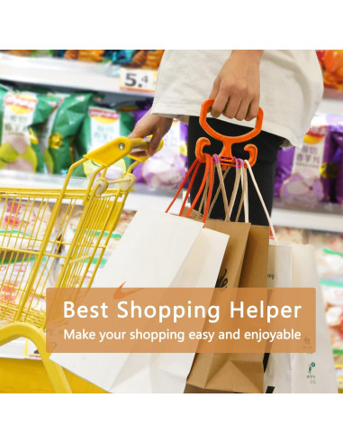 Porta Bolsas de Compras Phininia Naranja 2 Piezas Soporta 45kg