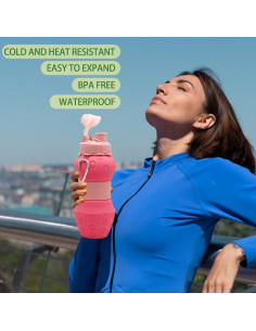 Botella de Agua Plegable WATMHHJQ 500ml a Prueba de Fugas 2