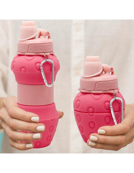 Botella de Agua Plegable WATMHHJQ 500ml a Prueba de Fugas