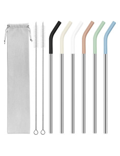 Pajitas de Metal Reutilizables JINRICH 40 oz con Silicona 6 Pcs