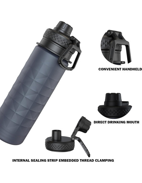 Botella de Agua Plegable Paspring 700ml Silicona Gris