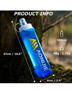 Botella Plegable YAPJEB 500ml TPU Boca Ancha Libre BPA 2