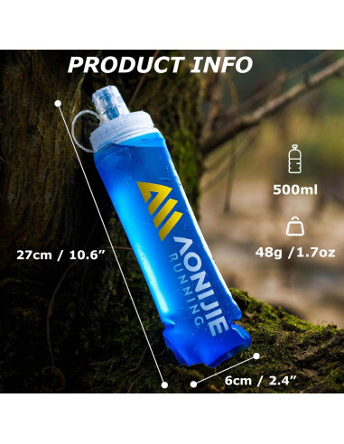 Botella Plegable YAPJEB 500ml TPU Boca Ancha Libre BPA