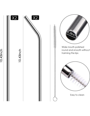 Popotes Reutilizables de Acero Inoxidable MCYXX para Tazas 20/30 Oz