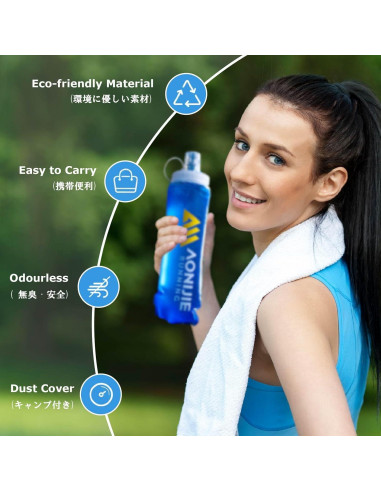 Botella Plegable YAPJEB 500ml TPU Boca Ancha Libre BPA