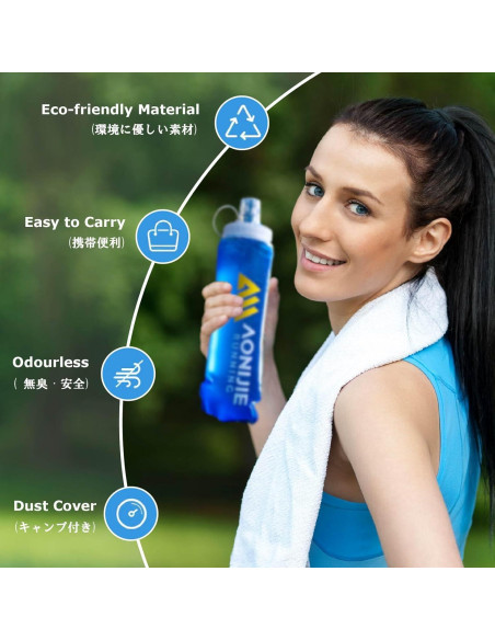 Botella Plegable YAPJEB 500ml TPU Boca Ancha Libre BPA