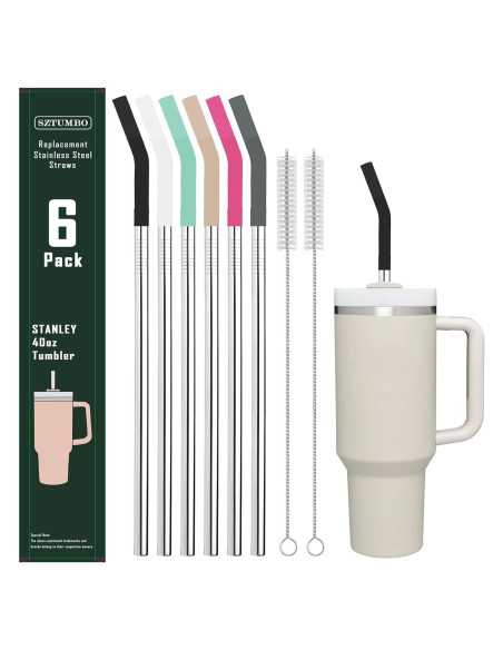 Paquete de 6 Pajitas Reutilizables de Acero Inoxidable Sztumbo Paquete de 6 Pajitas Reutilizables de Acero Inoxidable Sztumbo