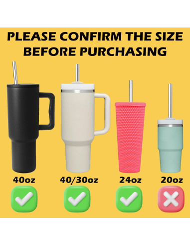 Paquete de 6 Pajitas Reutilizables de Acero Inoxidable Sztumbo