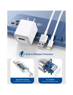 Cargador iPhone 2Pack 6FT USB a Lightning Carga Rápida 2