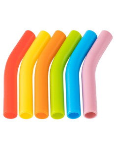 6 Puntas de Silicona para Popotes de Metal HINZIC 8mm Ecológicas
