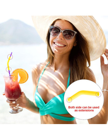 6 Puntas de Silicona para Popotes de Metal HINZIC 8mm Ecológicas