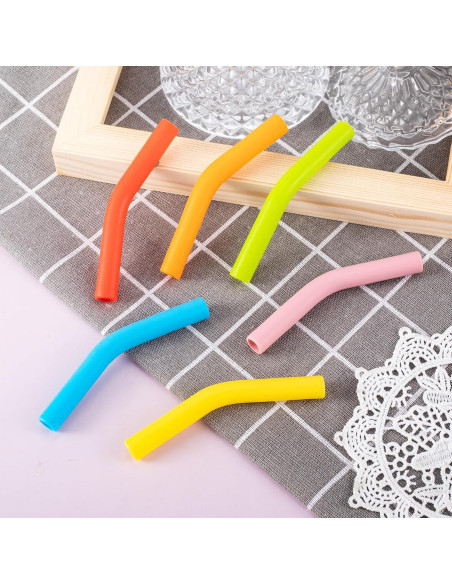 6 Puntas de Silicona para Popotes de Metal HINZIC 8mm Ecológicas