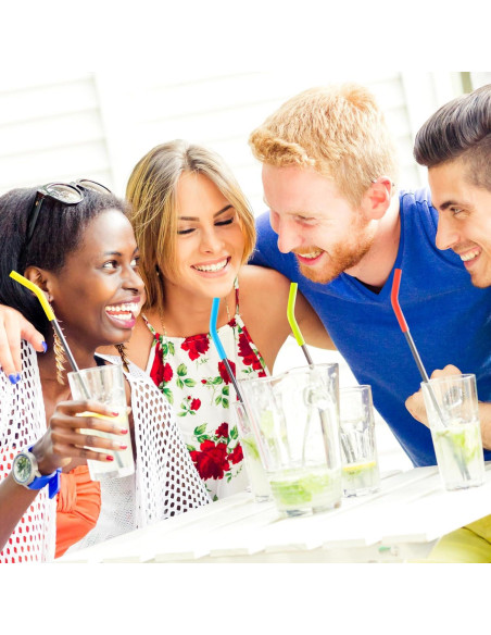 6 Puntas de Silicona para Popotes de Metal HINZIC 8mm Ecológicas