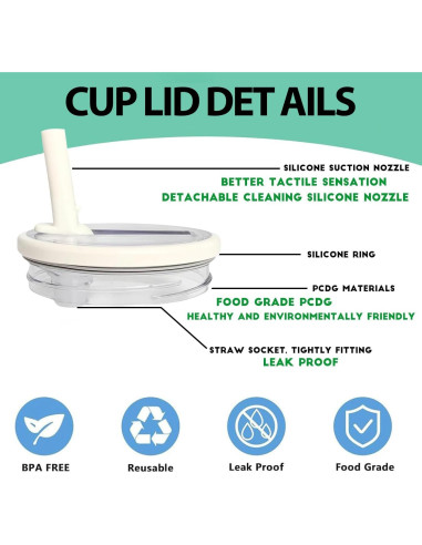 Tapa a Prueba de Fugas para Vaso Stanley 40 oz Beige y Negro