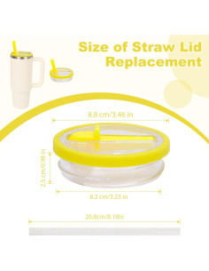 Tapa de Reemplazo Amarilla para Vaso Stanley Quencher 30 oz - 2 PCS 2