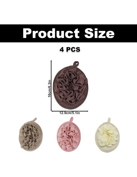 Set de 4 Esponjas de Baño Loofah Mimalexin - Exfoliantes Multicolor