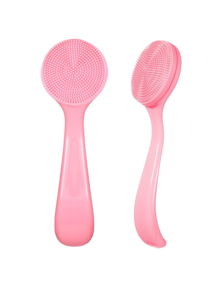 Set de 2 Cepillos Faciales Manuales de Silicona Rosa - Xthrotsenk