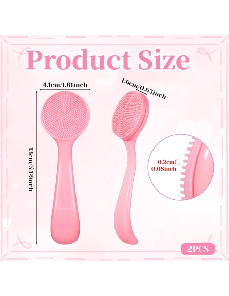 Set de 2 Cepillos Faciales Manuales de Silicona Rosa - Xthrotsenk