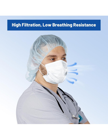 Mascarillas Desechables JMU 50pcs 3 Capas Grado Médico Blancas