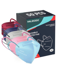 Mascarillas KN95 HALIDODO 50 Paquetes 5 Capas Transpirables