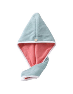 Toalla de Microfibra para Cabello XPZKAIYUE Rosa y Verde 61x25 cm