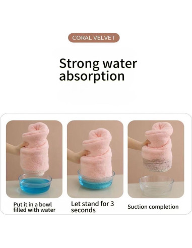 Toalla de Microfibra para Cabello XPZKAIYUE Rosa y Verde 61x25 cm