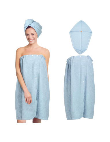 Juego de Toallas de Microfibra TOCOHO - Secado Rápido Azul Claro