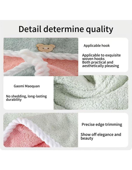 Toalla de Microfibra para Cabello XPZKAIYUE Rosa y Verde 61x25 cm