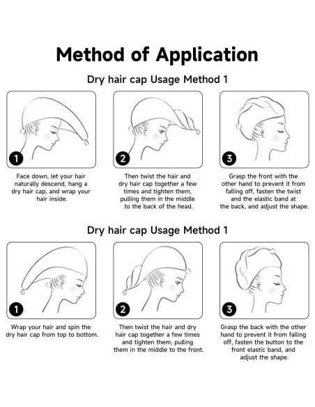 Toalla de Microfibra para Cabello XPZKAIYUE Rosa y Verde 61x25 cm