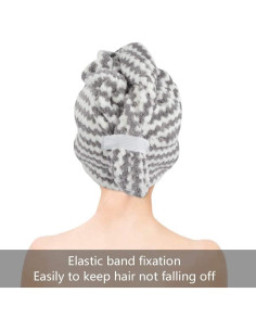 Toalla de Microfibra para el Cabello VIVOTE 3 Pack Gris 25.4x64.8cm 2