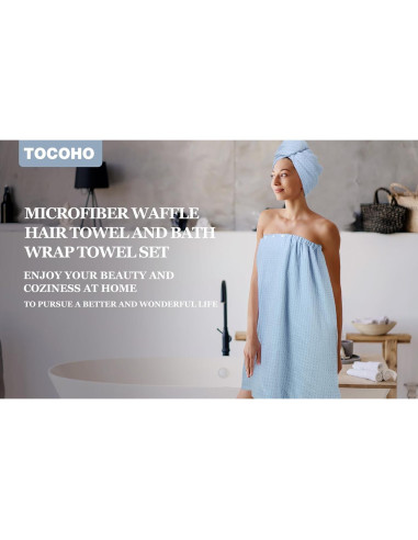 Juego de Toallas de Microfibra TOCOHO - Secado Rápido Azul Claro