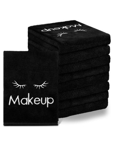30 Toallas de Maquillaje Microfibra Negras Vabean 33x33 cm