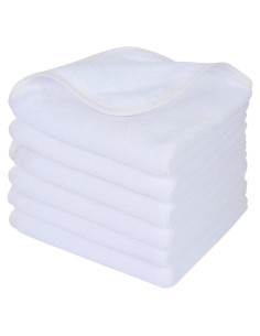 Paños de Microfibra Reutilizables Sinland 30x30 cm 6 Piezas Blancos