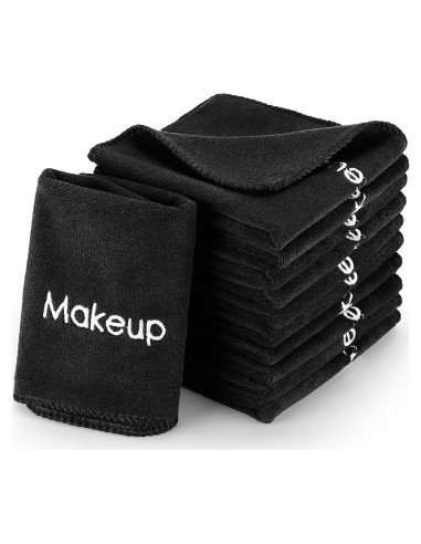 Toallas de Maquillaje Macarrie 48 Pcs Microfibra 30x30 cm Negras
