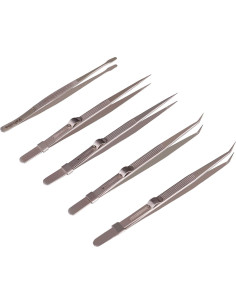 Set de 5 Pinzas de Precisión Yababa de Acero Inoxidable 2