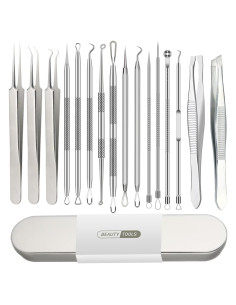 Kit de 16 Piezas para Exprimir Espinillas Qimouwp - Acero Inoxidable