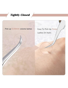 Pinzas para Extensiones de Pestañas LANKIZ Acero Inoxidable Oro Rosa 2