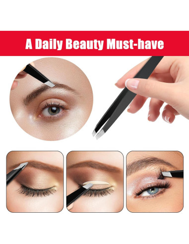 Set de 6 Pinzas de Precisión JSUSOU para Cejas y Vello Facial