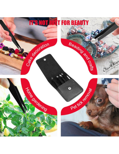 Set de 6 Pinzas de Precisión JSUSOU para Cejas y Vello Facial