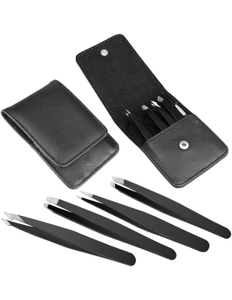 Set de 6 Pinzas de Precisión JSUSOU para Cejas y Vello Facial