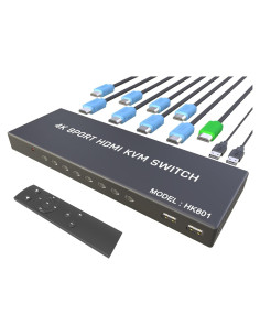 Conmutador KVM HDMI 8 Puertos KAGO 4K 30Hz Control Remoto