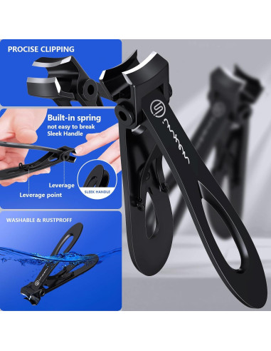 Cortauñas Ergonómicos INXEN Juego de 3 para Uñas Gruesas