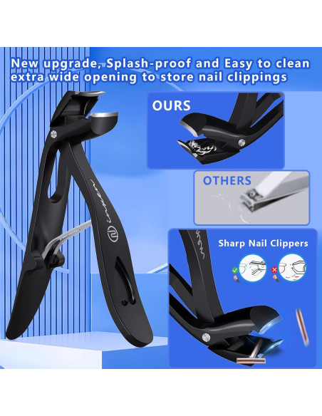 Cortauñas Ergonómicos INXEN Juego de 3 para Uñas Gruesas