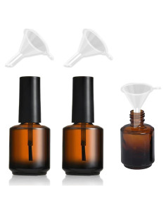 2 Botellas Vacías de Esmalte de Uñas KMYZQDV 15ml con Brocha