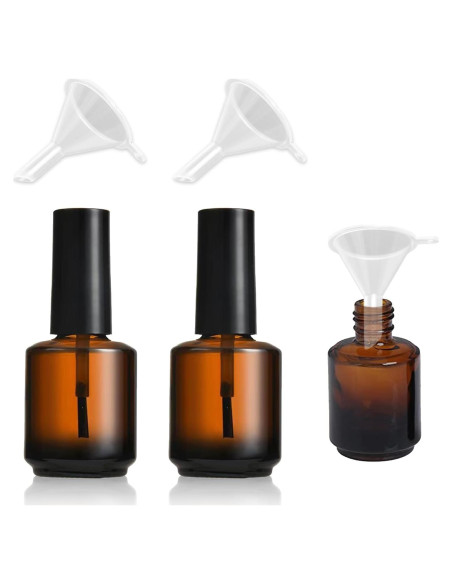 2 Botellas Vacías de Esmalte de Uñas KMYZQDV 15ml con Brocha