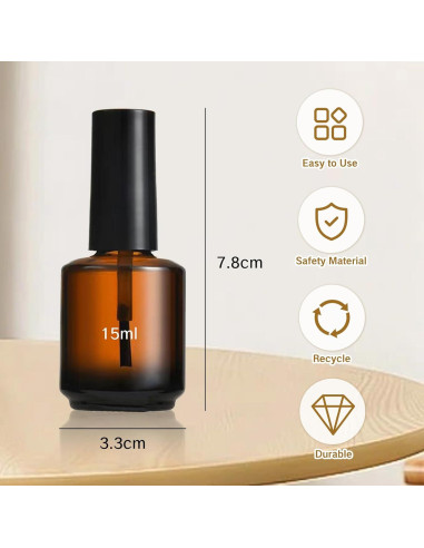 2 Botellas Vacías de Esmalte de Uñas KMYZQDV 15ml con Brocha