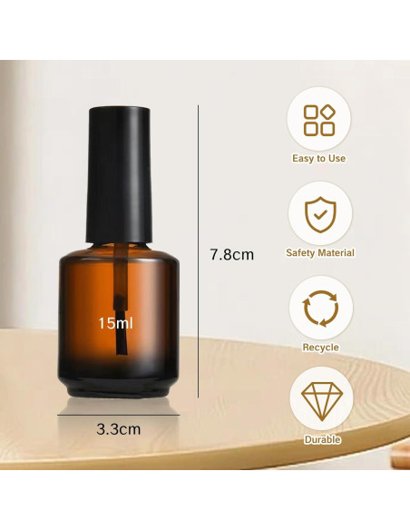 2 Botellas Vacías de Esmalte de Uñas KMYZQDV 15ml con Brocha