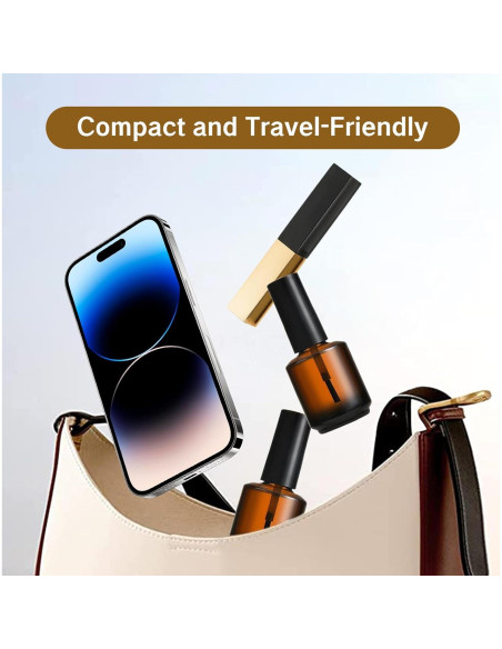 2 Botellas Vacías de Esmalte de Uñas KMYZQDV 15ml con Brocha