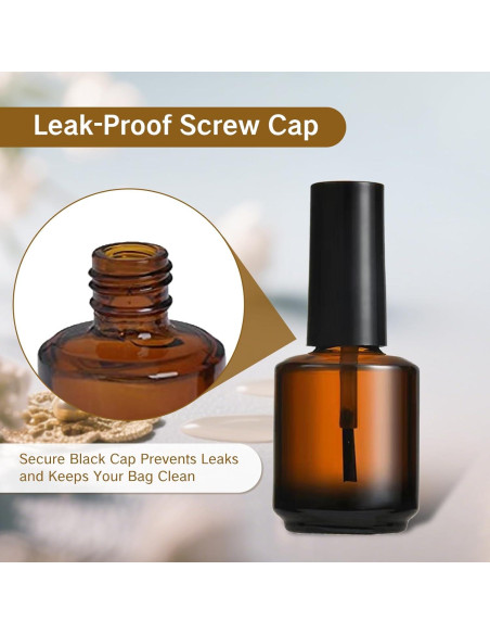 2 Botellas Vacías de Esmalte de Uñas KMYZQDV 15ml con Brocha